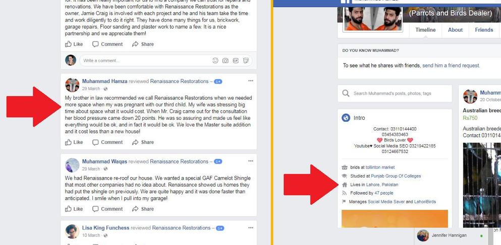 Removing fake facebook reviews