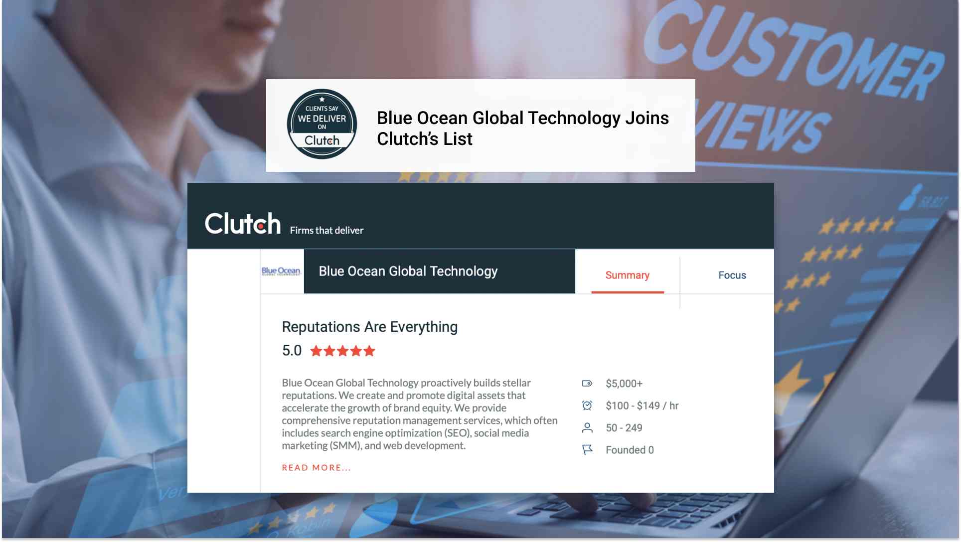 Blue Ocean Global Technology Joins Clutch’s List of Leading SEO Consultants