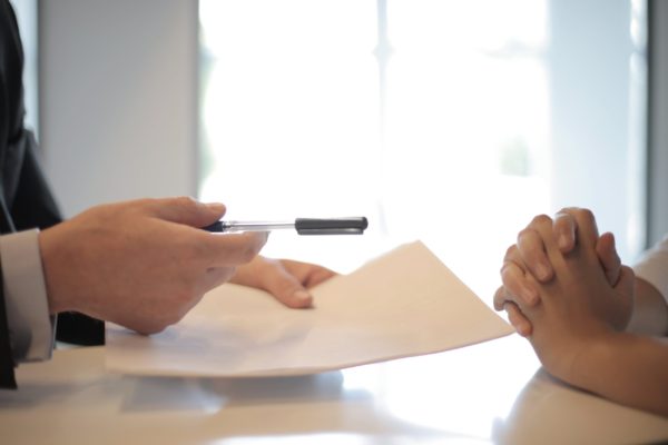 Businessman with a contract