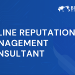 Illustration with a text online reputation management consultant
