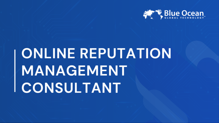 Illustration with a text online reputation management consultant