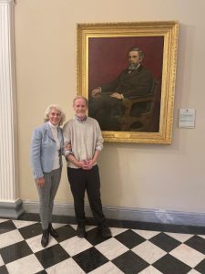 Jeffrey Boutwell and Buthaina-Shukri-with-the-official-portrait-of-George-S-Boutwell
