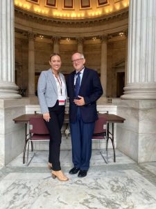 Emily Wallschlaeger with MWI President at Washington DC for the American Car Rental Association conference.